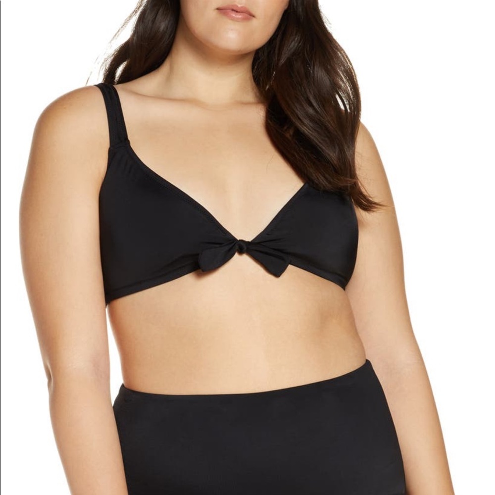 Madewell Second Wave Tie Front Bikini Top NWT Sz 2X